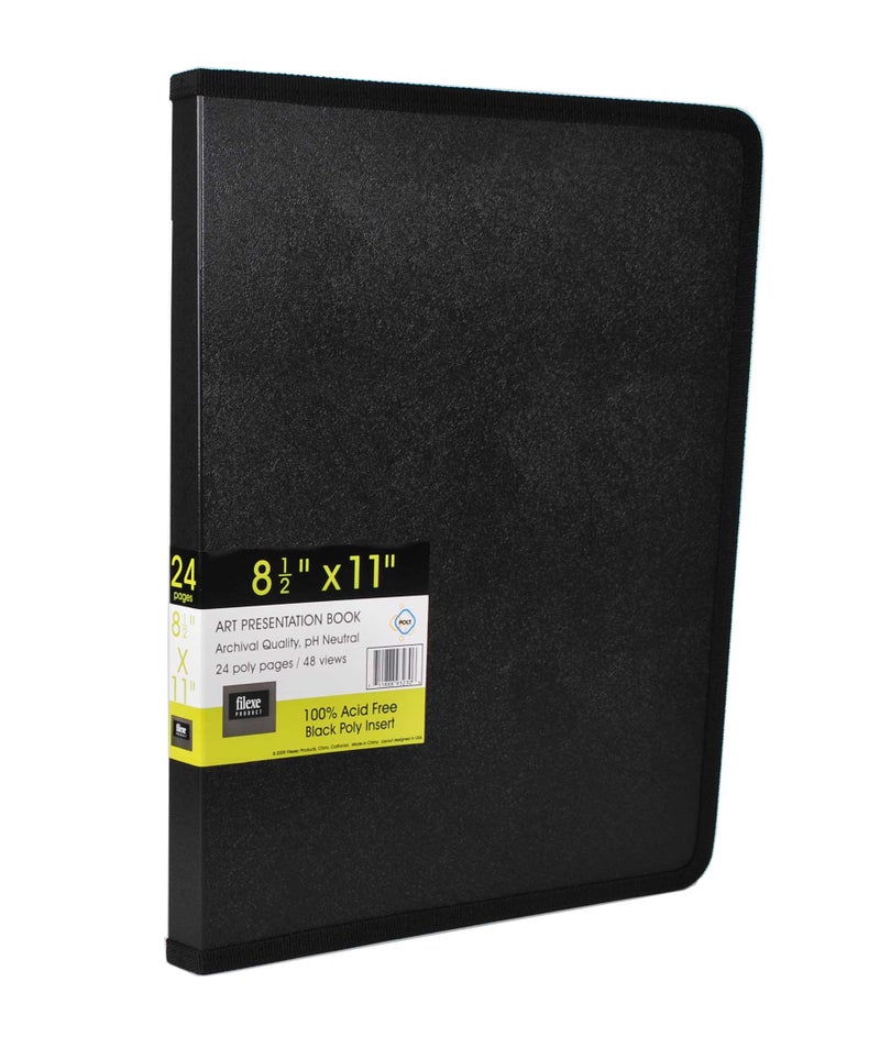 Filexec Products Art Presentation Book, 8.5"x11", 24Page/48 Views (93230),Black - Image 1